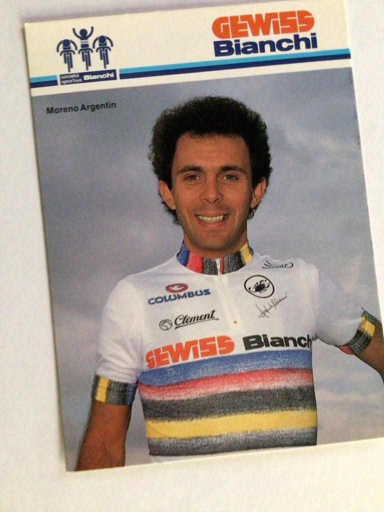 Wielerkaart 1987 team bianchi moreno argentin, Verzenden, Zo goed als nieuw