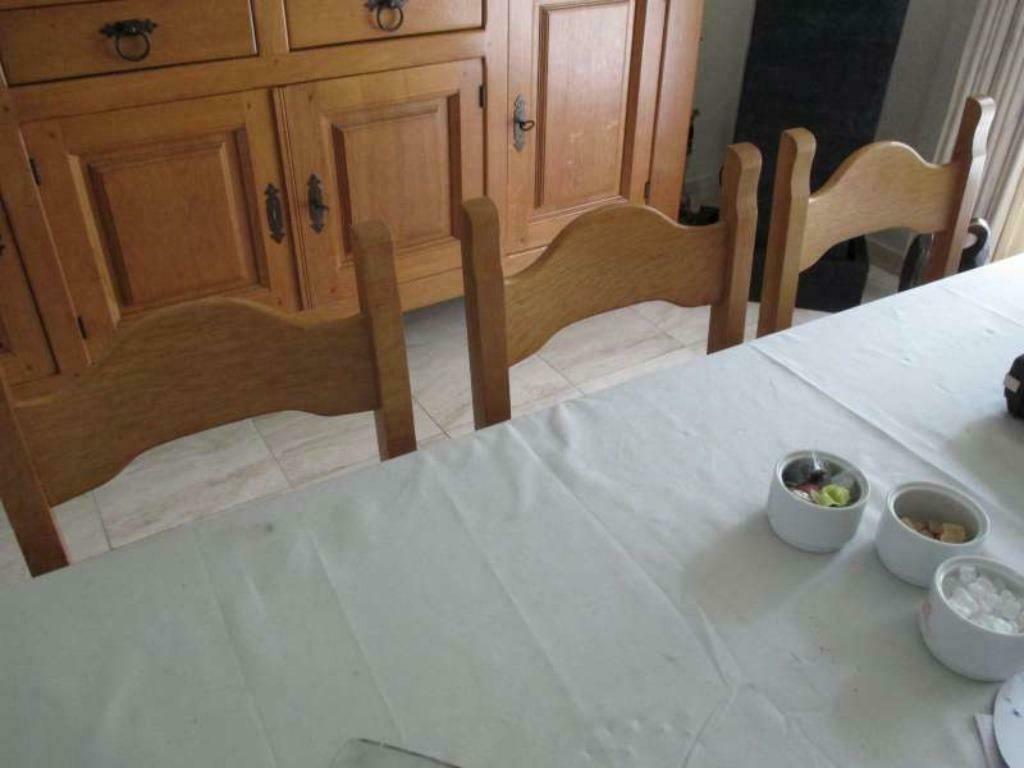 6 eiken stoelen met rieten zitting, Huis en Inrichting, Stoelen, Ophalen, Zo goed als nieuw, Hout