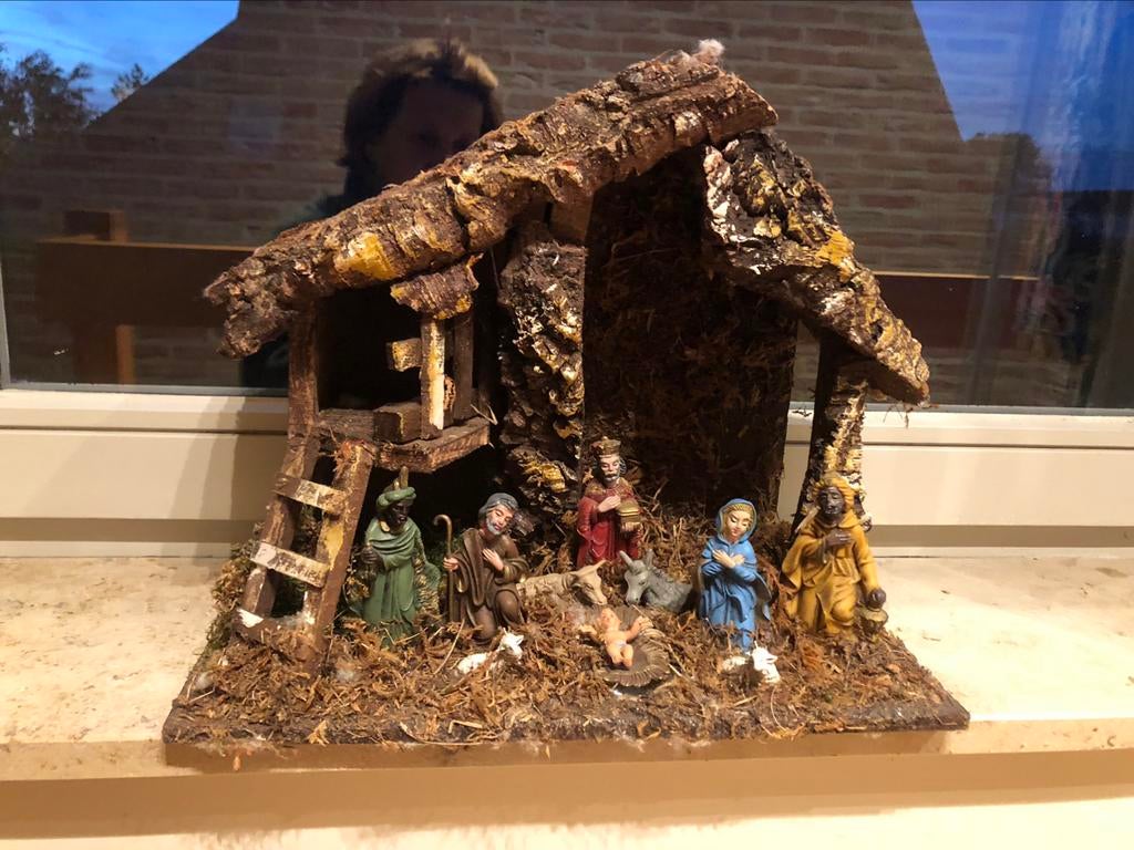 Très belle scène de Noël très ancienne + lumières de Noël, Enlèvement
