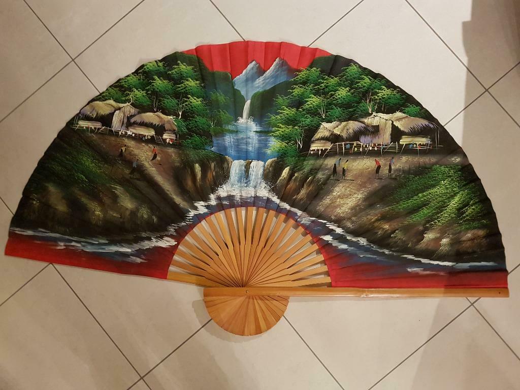 Decoratieve handgeschilderde waaier, Huis en Inrichting, Ophalen of Verzenden, Zo goed als nieuw