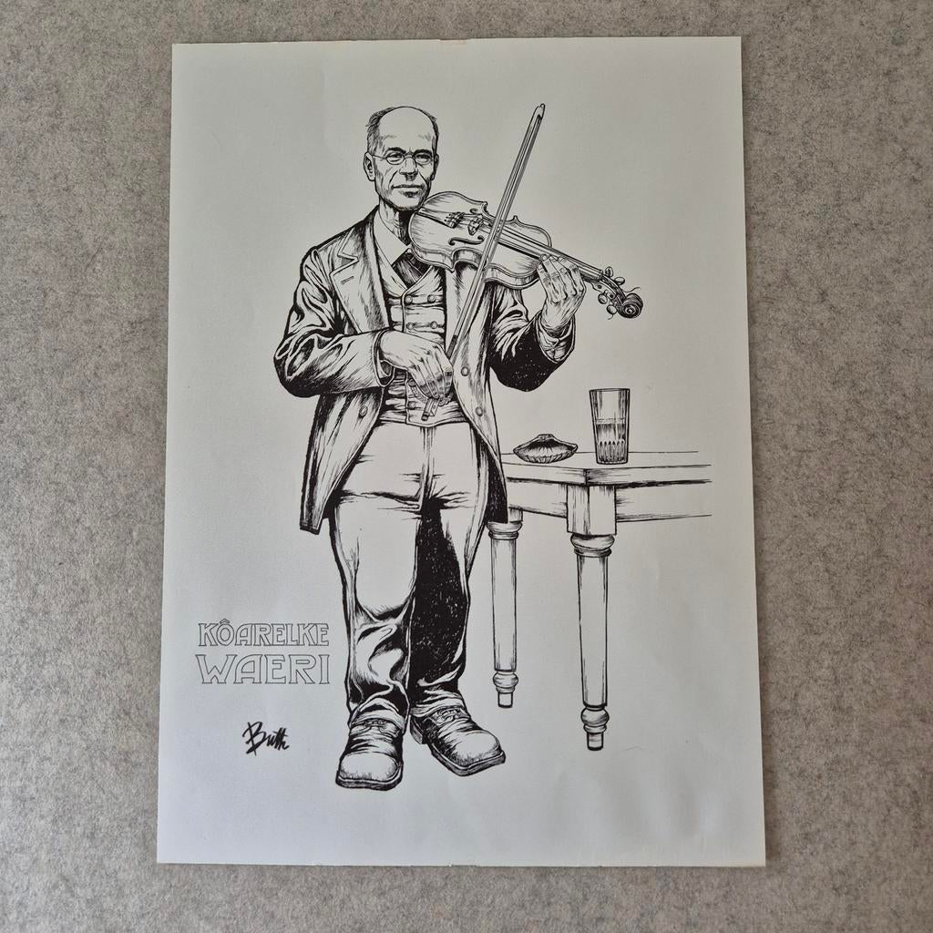 Leo De Buth, tekening in inkt van Karel Waeri, Antiek en Kunst, Kunst | Tekeningen en Fotografie, Ophalen of Verzenden