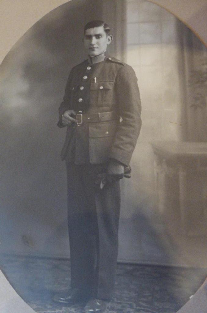 Grote foto Belgische soldaat rond 1930, Ophalen of Verzenden, Landmacht, Foto of Poster