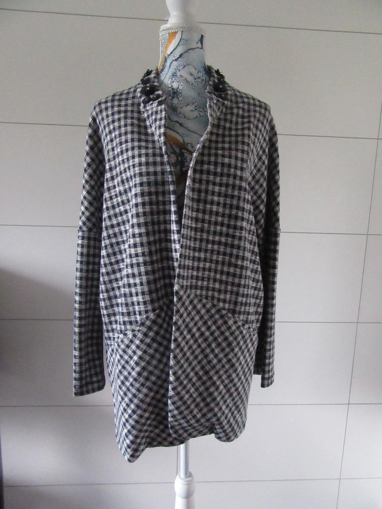 Blauw - wit geruit jasje /vestje -dames- Save The Queen -XXL, Neuf, Save The Queen, Taille 46/48 (XL) ou plus grande, Enlèvement ou Envoi
