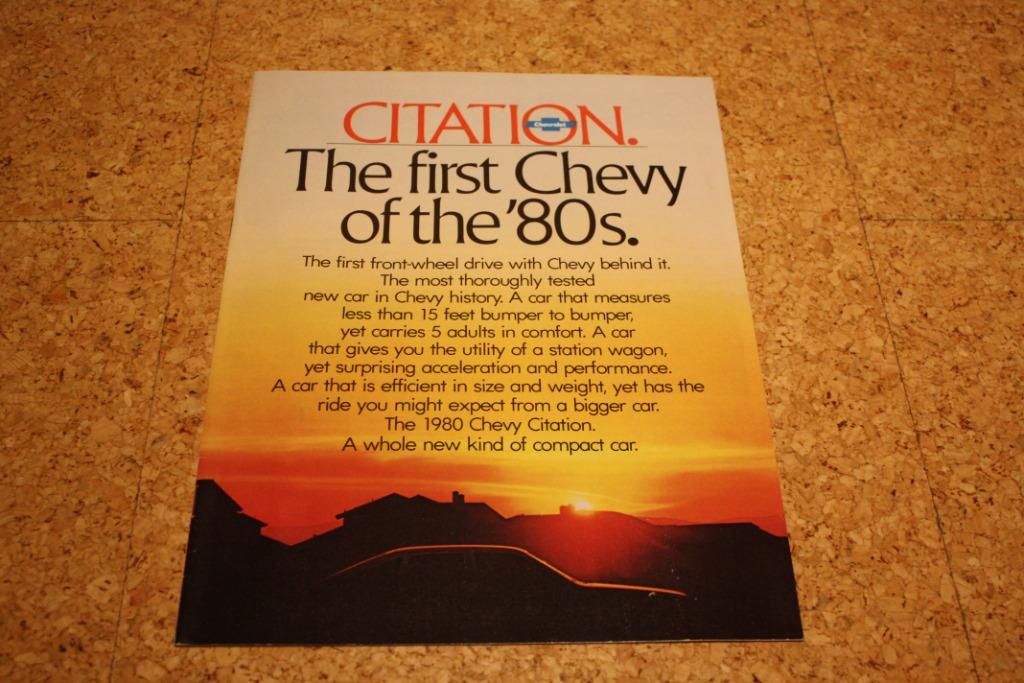 Chevrolet Citation 1980 brochure, Ophalen of Verzenden, Zo goed als nieuw, Folder