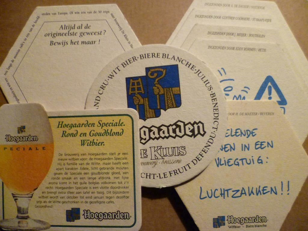 Hoegaarden, c.48 bierviltjes, Envoi, Utilisé, Sous-bock, Autres marques