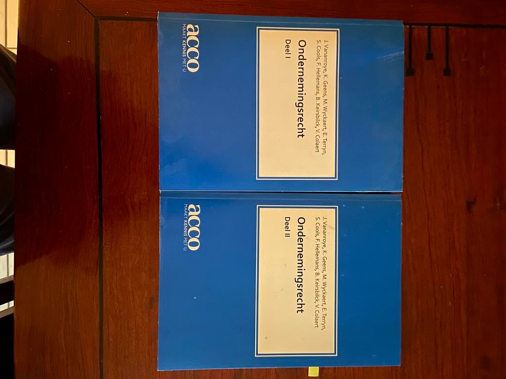 Ondernemingsrecht (de 2 delen), Ophalen of Verzenden