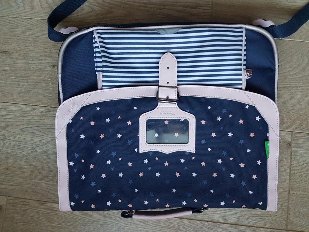 Tann 's boekentas meisje met sterren, nieuwstaat!, Bijoux, Sacs & Beauté, Sacs | Cartables, Enlèvement ou Envoi, Comme neuf, Bleu
