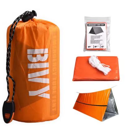 Nood tent / survival tent set 2 persoons - Oranje 240x150cm