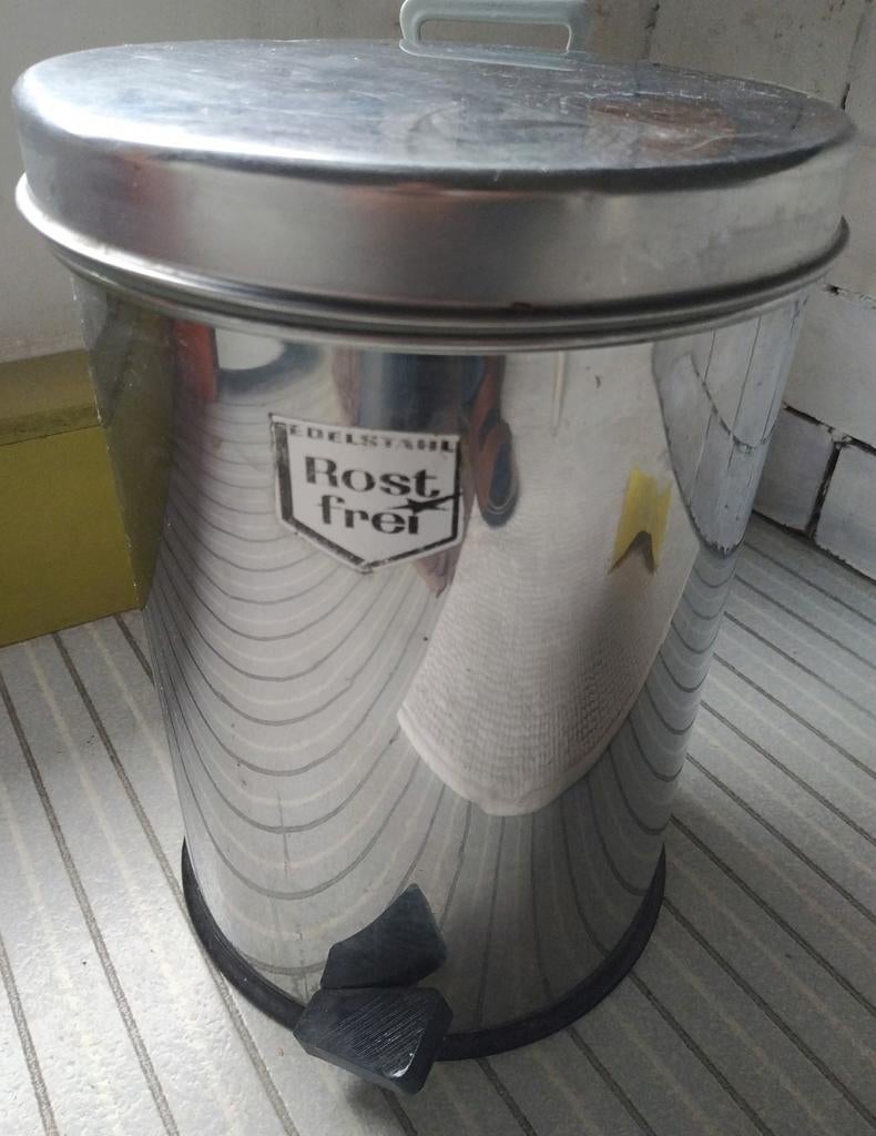 Poubelle à pédale vintage, aluminium, acier inoxydable, 12 l, Enlèvement ou Envoi