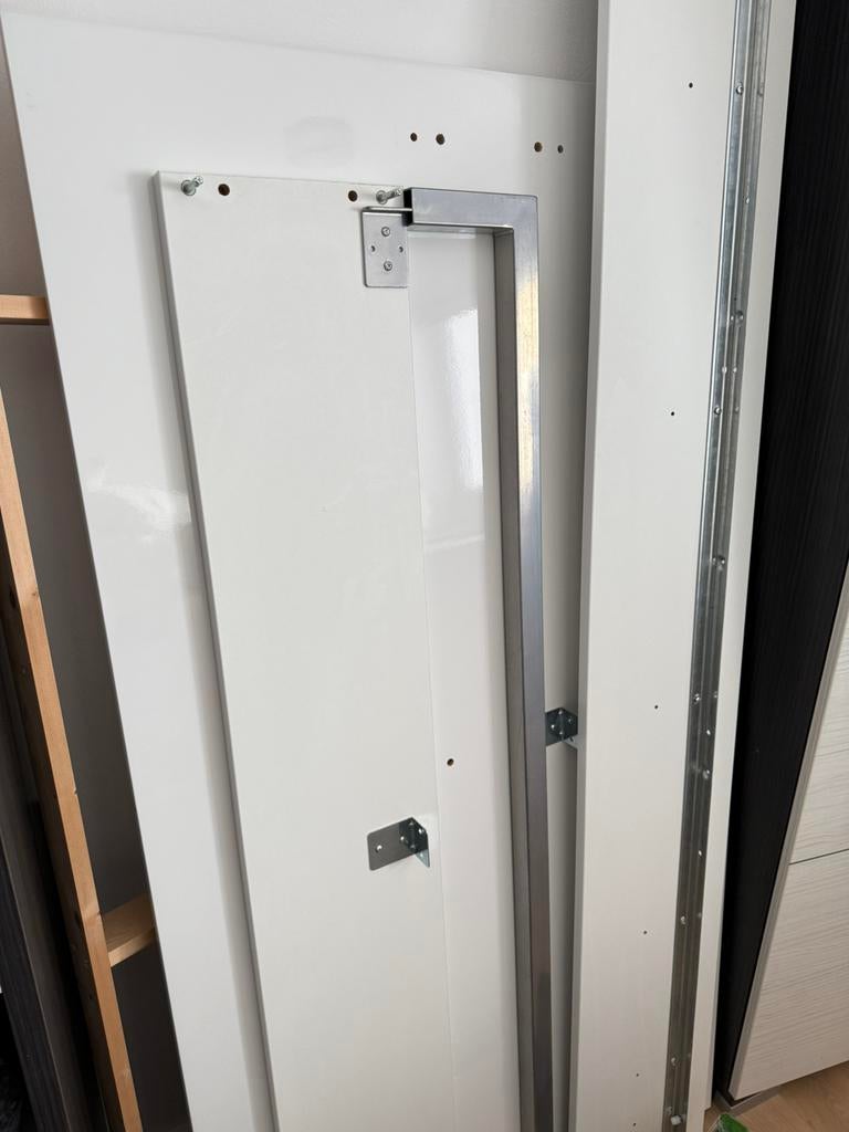 Wit glanzend bed 140, Ophalen, Overige materialen, Gebruikt, Wit