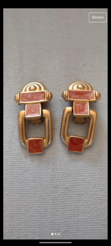 Vintage Knijpoorbellen, Bijoux, Sacs & Beauté, Bijoux anciens, Enlèvement ou Envoi, Autres matériaux, Boucles d'oreilles, Doré