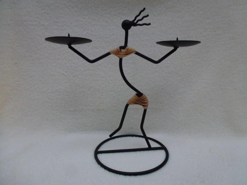 Bougeoir pour 2 bougies métal noir mat, Enlèvement ou Envoi, Comme neuf, Métal, Chandelier