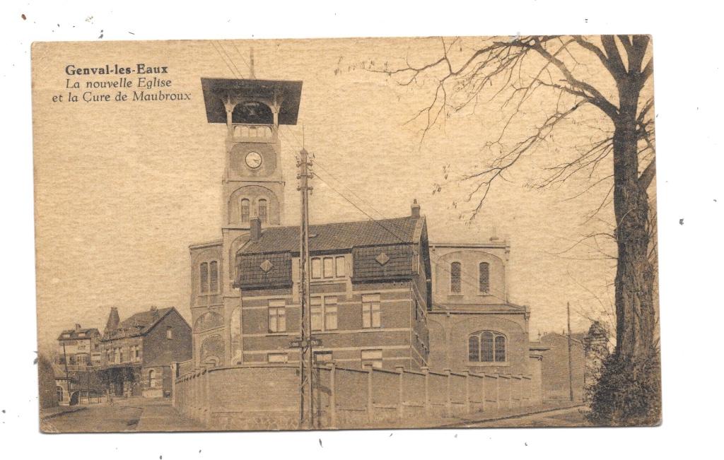 Genval-les-Eaux NA90: La nouvelle Eglise et la Cure, Collections, Envoi, 1920 à 1940, Affranchie, Brabant Wallon