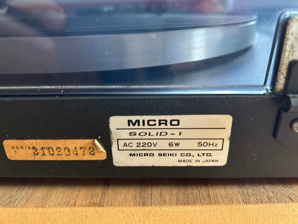 Platenspeler Micro Seiki solid-1, TV, Hi-fi & Vidéo, Tourne-disques, Autres marques, Réglage pitch, Tourne-disque, Enlèvement