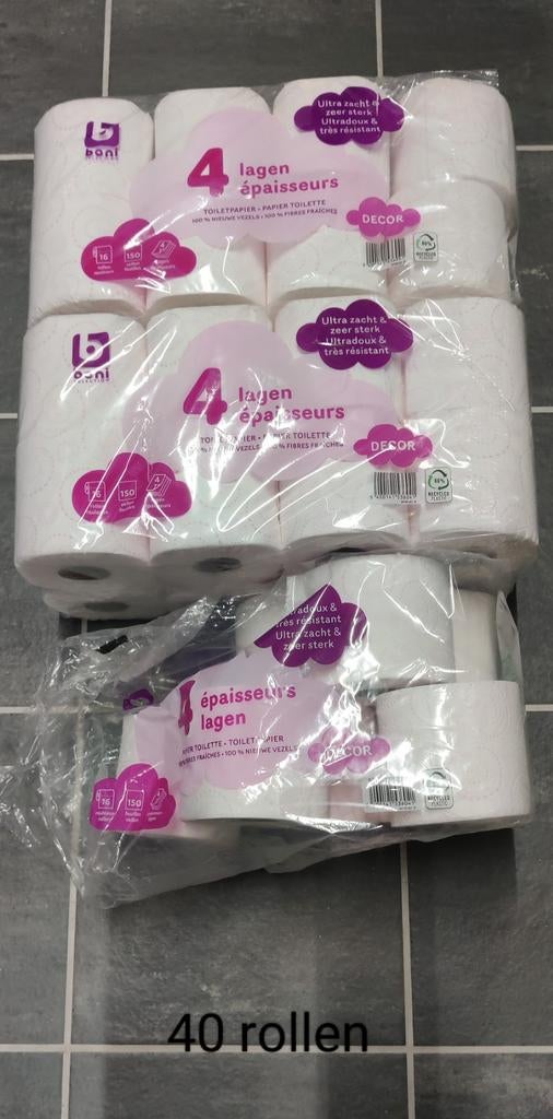 Wc papier van het merk Boni, Colruyt. 40 rollen in totaal., Ophalen, Nieuw, Roze, Overige typen
