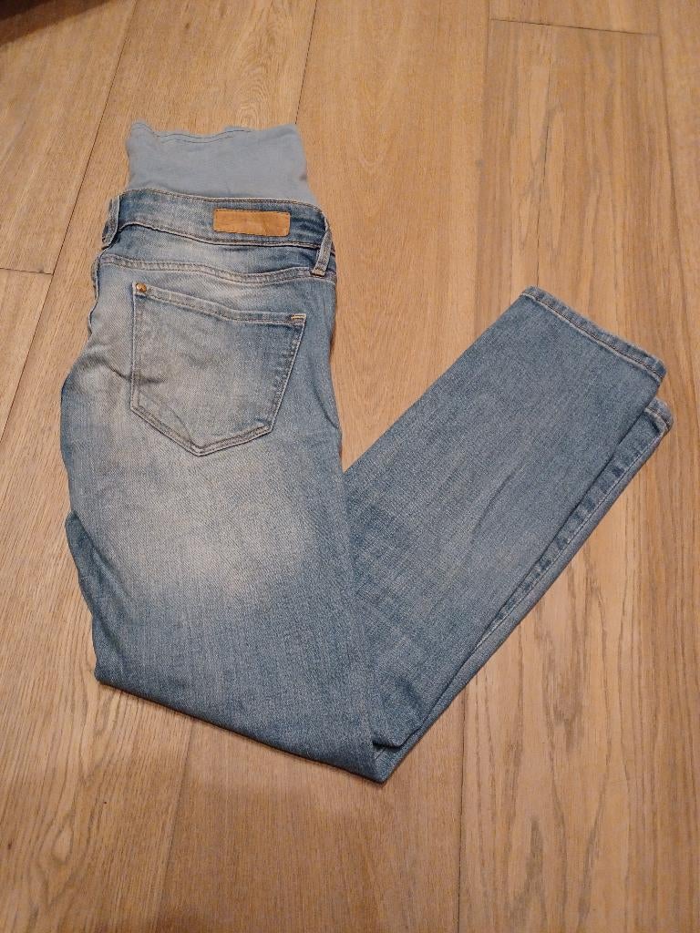Zwangerschaps jeans demin 36, Kleding | Dames, Zwangerschapskleding, Ophalen, H&M, Blauw, Zo goed als nieuw
