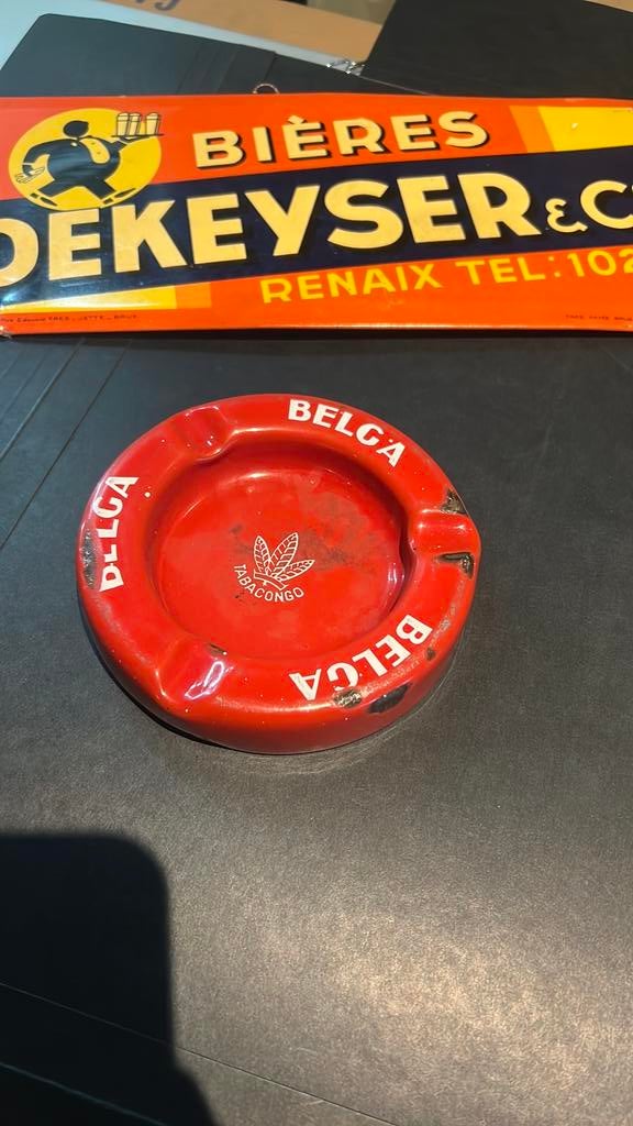 Rare cendrier en émail Belga Tabacongo, Collections, Enlèvement