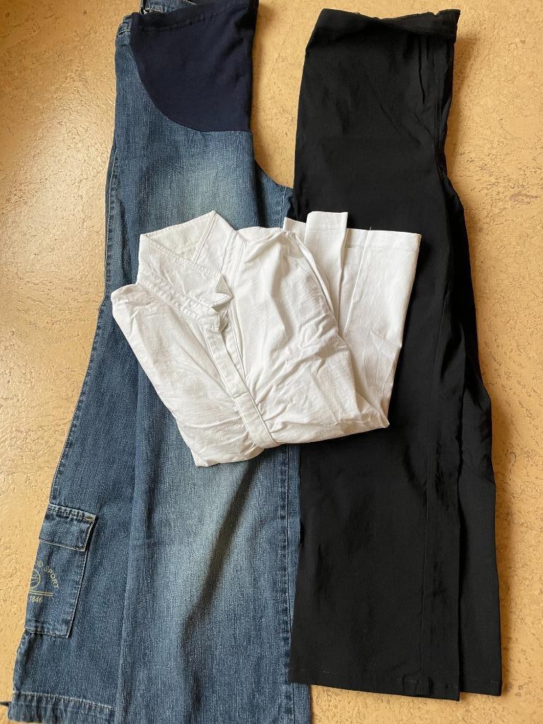 pakket zwangerschapskledij 36/38 - 4 stuks - blouse gratis, Zo goed als nieuw, Maat 36 (S), Broek of Spijkerbroek, Verzenden