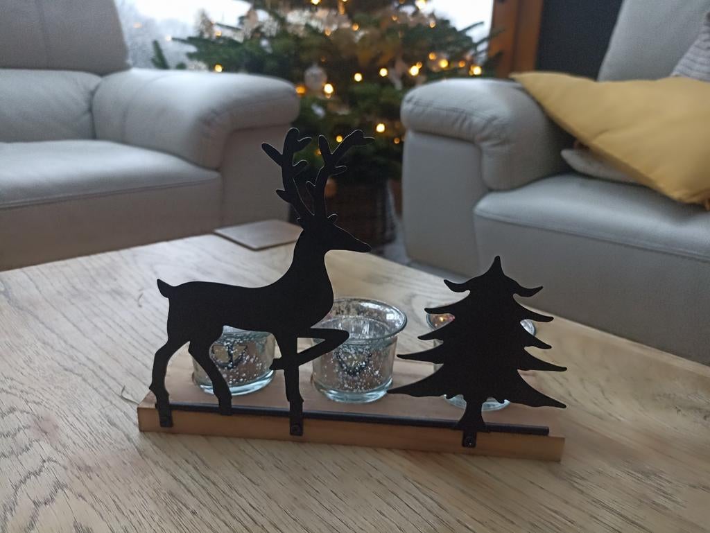 Déco Noël noir et argent / 3 photophores, Enlèvement ou Envoi, Comme neuf