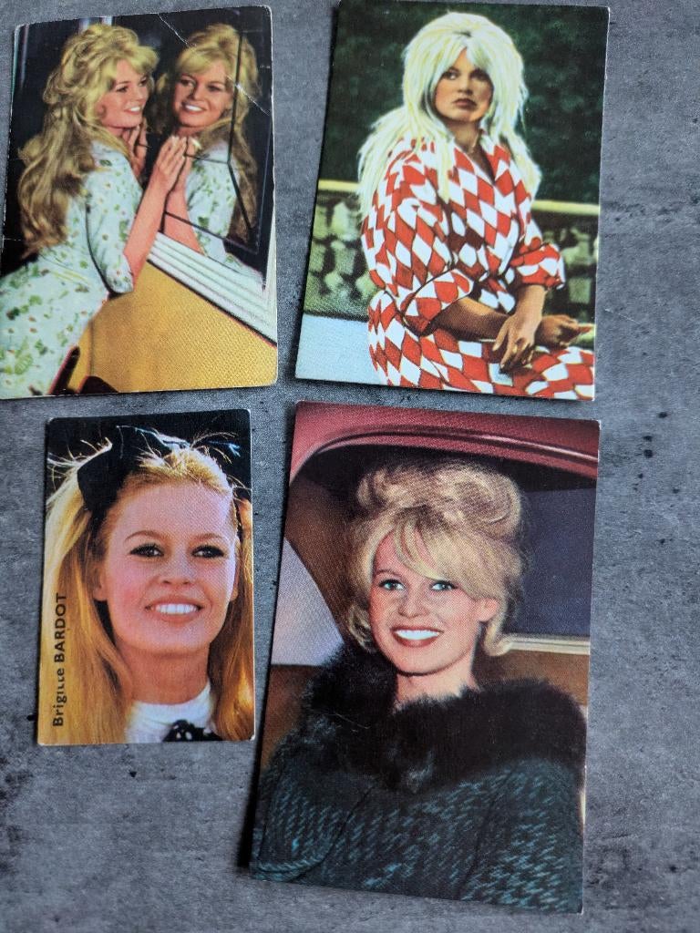 BRIGITTE BARDOT  4X ZELDZAME PLAATJES PRENTEN 50S 60S, Verzenden, Zo goed als nieuw