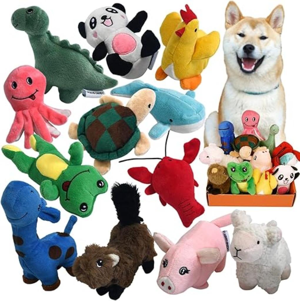 12 jouets en peluche pour chiots, livraison gratuite, Animaux & Accessoires, Jouets pour chiens, Neuf, Jouets qui qouinent, Envoi