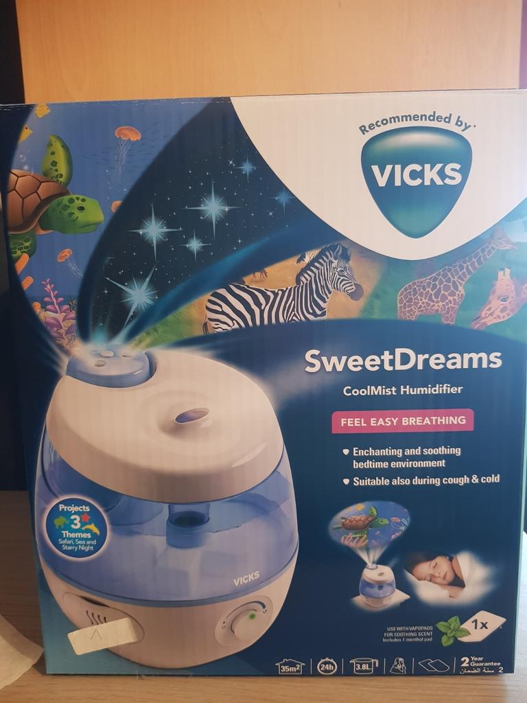 Vicks sweetdreams luchtbevochtiger met projectie, Ophalen of Verzenden, Nieuw, Luchtbevochtiger