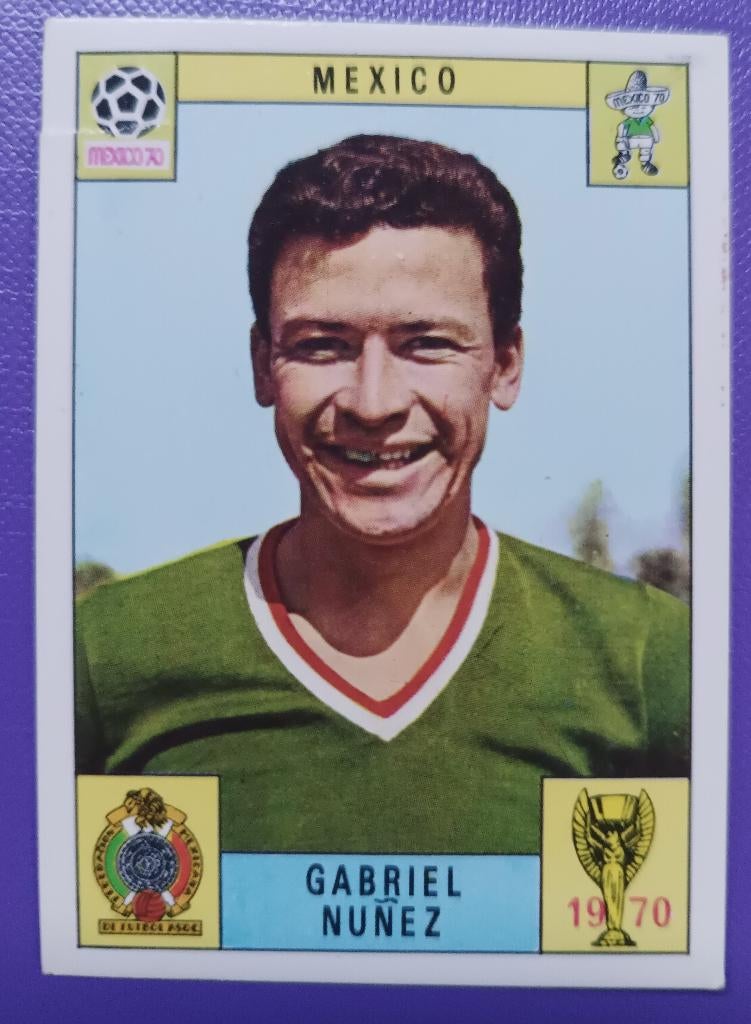 Panini KAART prent anno 1970 voetbal WK Mexico 70  NUNEZ, Hobby en Vrije tijd, Stickers en Plaatjes, Verzenden