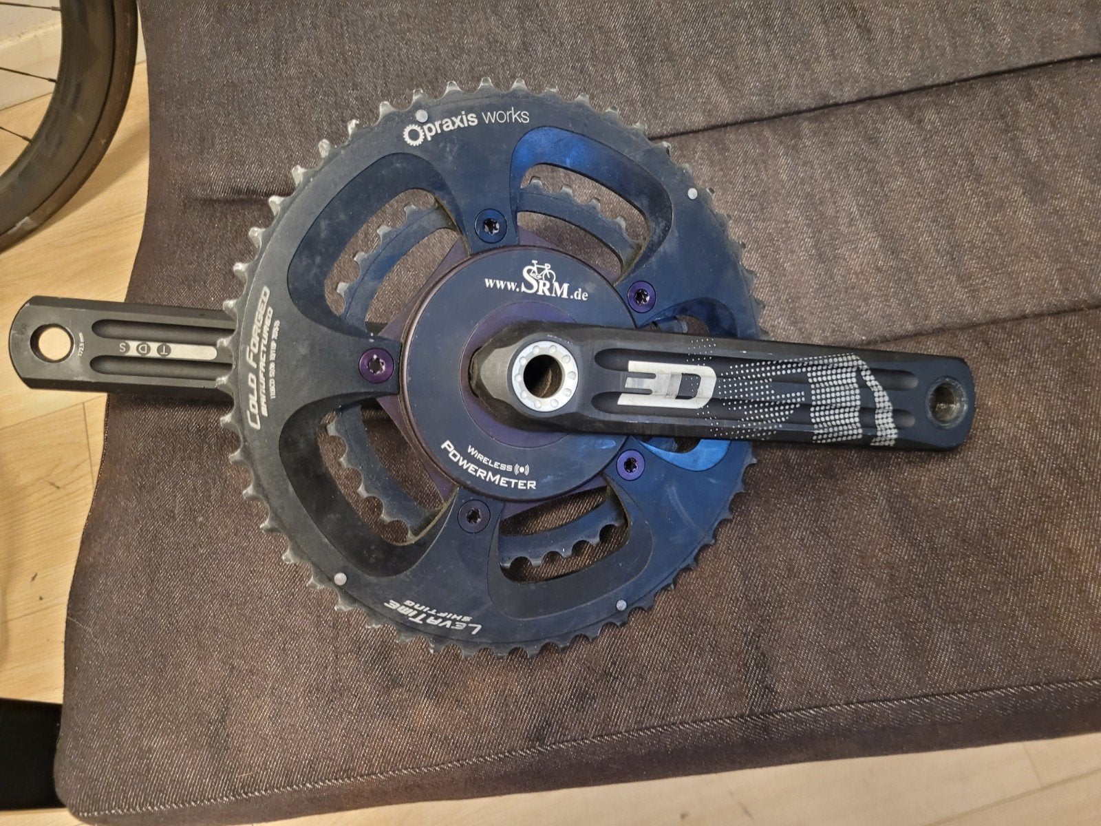 SRM Rotor 3D+ powermeter crankstel 172,5 mm, 110 BCD, Fietsen en Brommers, SRM, Gravelbike, Zo goed als nieuw, Ophalen