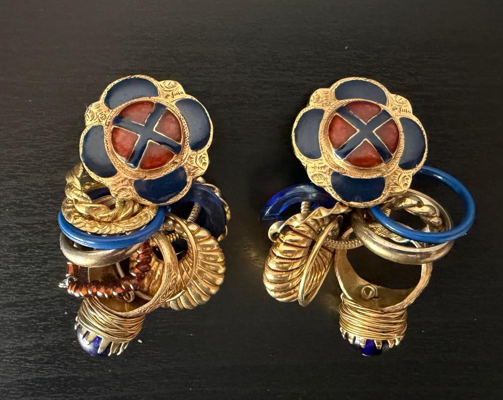 Rare Boucles d'Oreilles Vintage GAS St Tropez - 1980, Bijoux, Sacs & Beauté, Bijoux anciens, Boucles d'oreilles, Autres matériaux