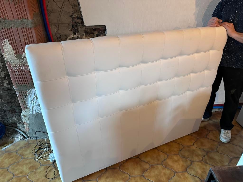 Tête de lit 160 cm, Huis en Inrichting, Slaapkamer | Bedden, Gebruikt, Tweepersoons, 160 cm, Wit, Ophalen
