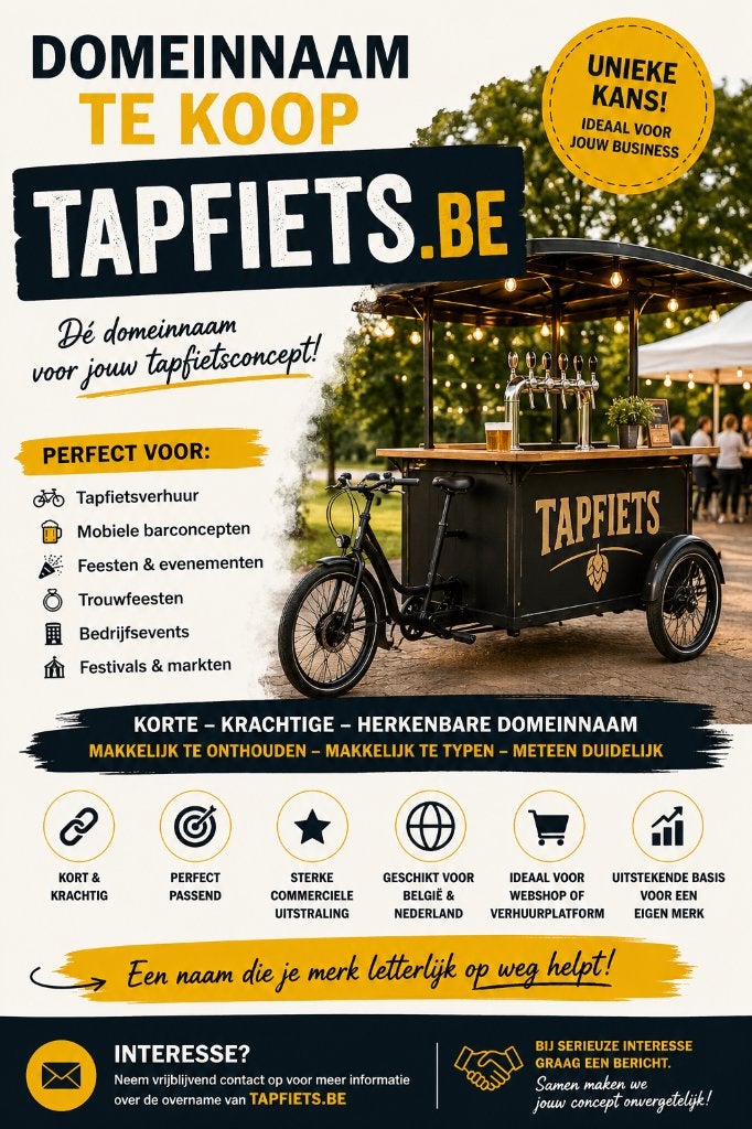 TAPFIETS.BE – Sterke commerciële domeinnaam te koop, Ophalen