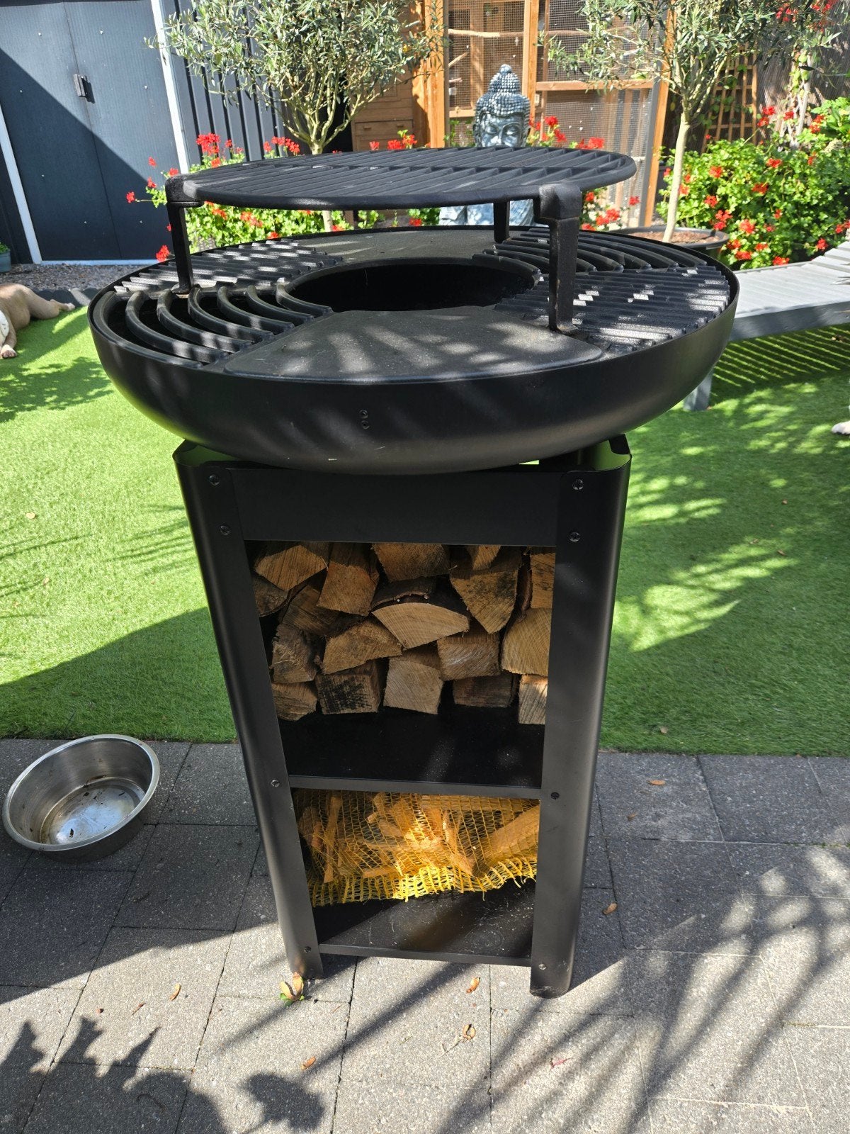 bbq verwarmen en bakken met zeil, Ophalen