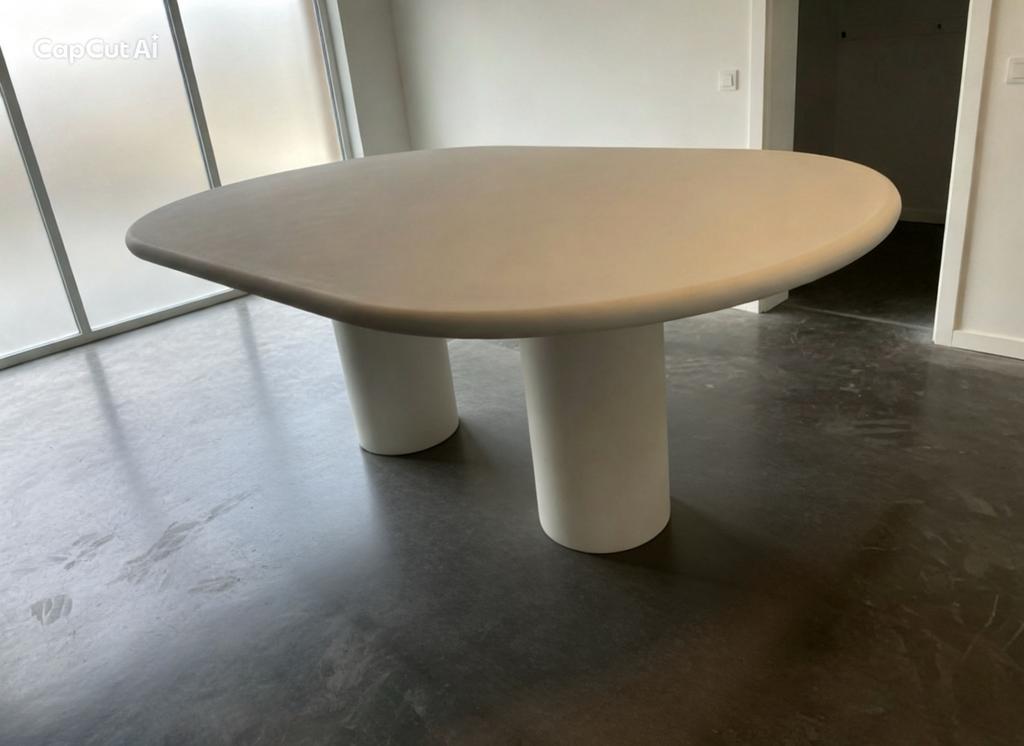 Mortex Organische Eettafel licht beige, Nieuw, Ophalen of Verzenden, 75 cm of meer, 60 cm of meer