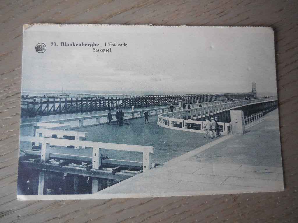 postkaart Blankenberge Staketsel, Verzamelen, Ophalen of Verzenden, 1920 tot 1940, Ongelopen, West-Vlaanderen