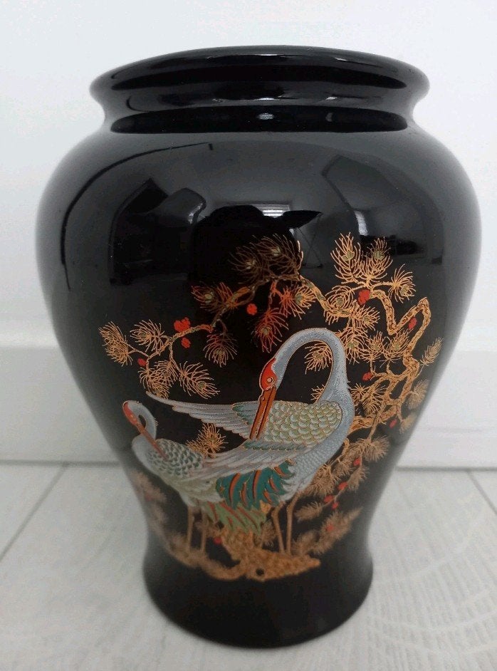 Vase asiatique grue marque Decor exclusiv, Antiquités & Art, Enlèvement ou Envoi