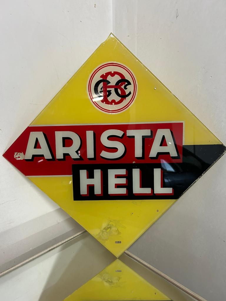 Glasreclame arista hell, Verzamelen, Ophalen, Zo goed als nieuw