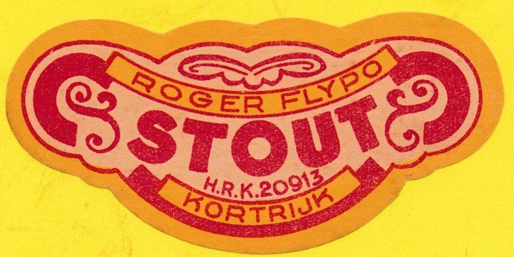 Etiquette Stout Roger Flypo Kortrijk, Collections, Enlèvement ou Envoi