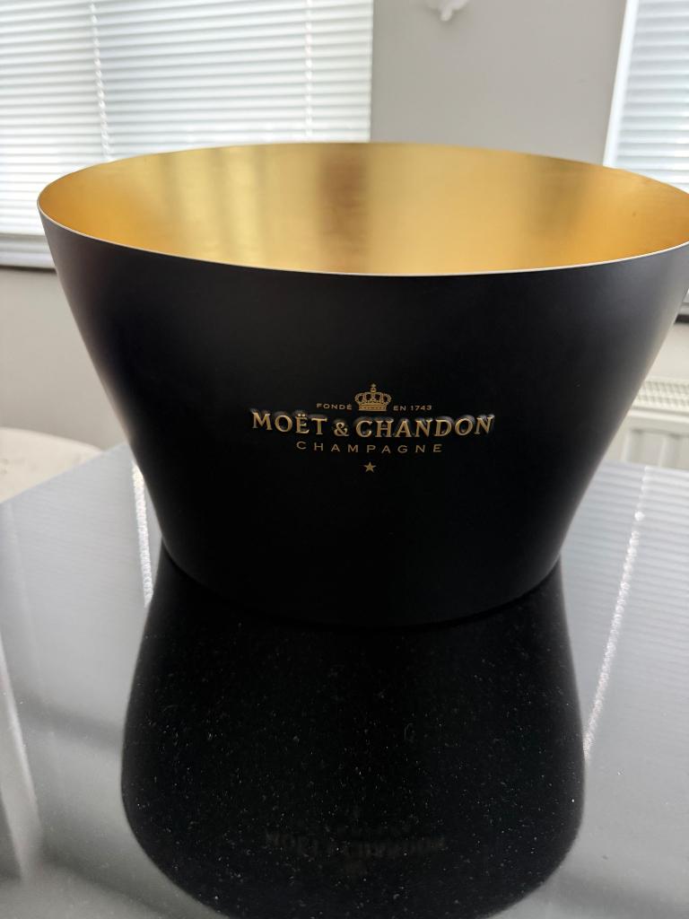 Champagne ICE BUCKET MOET & CHANDON goud - zwart!, Enlèvement, Comme neuf, Champagne