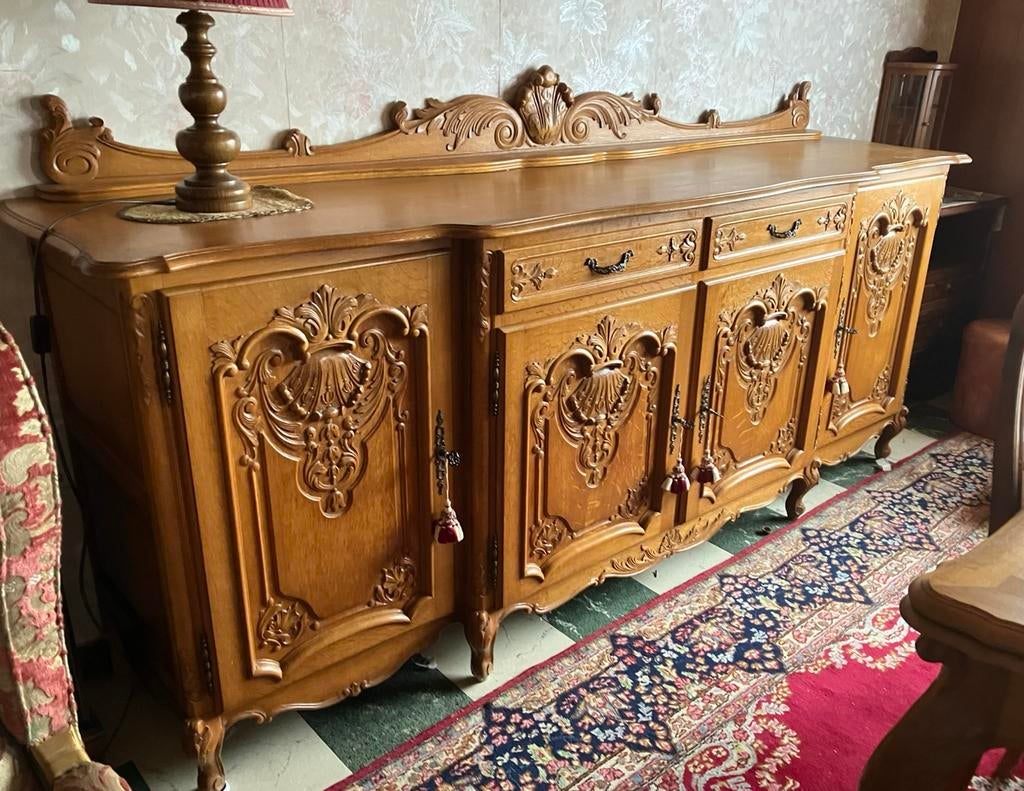 Volledige eetkamer in eik, Ophalen