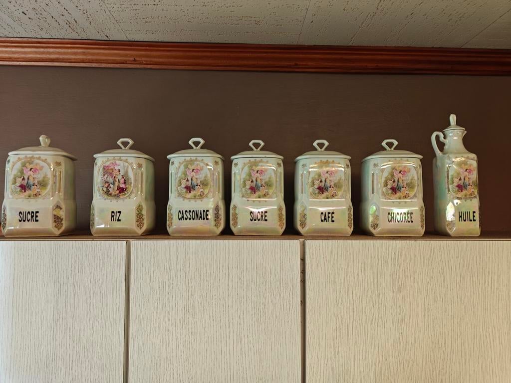 Vintage porseleinen voorraadpotten set, Antiek en Kunst, Antiek | Porselein, Ophalen