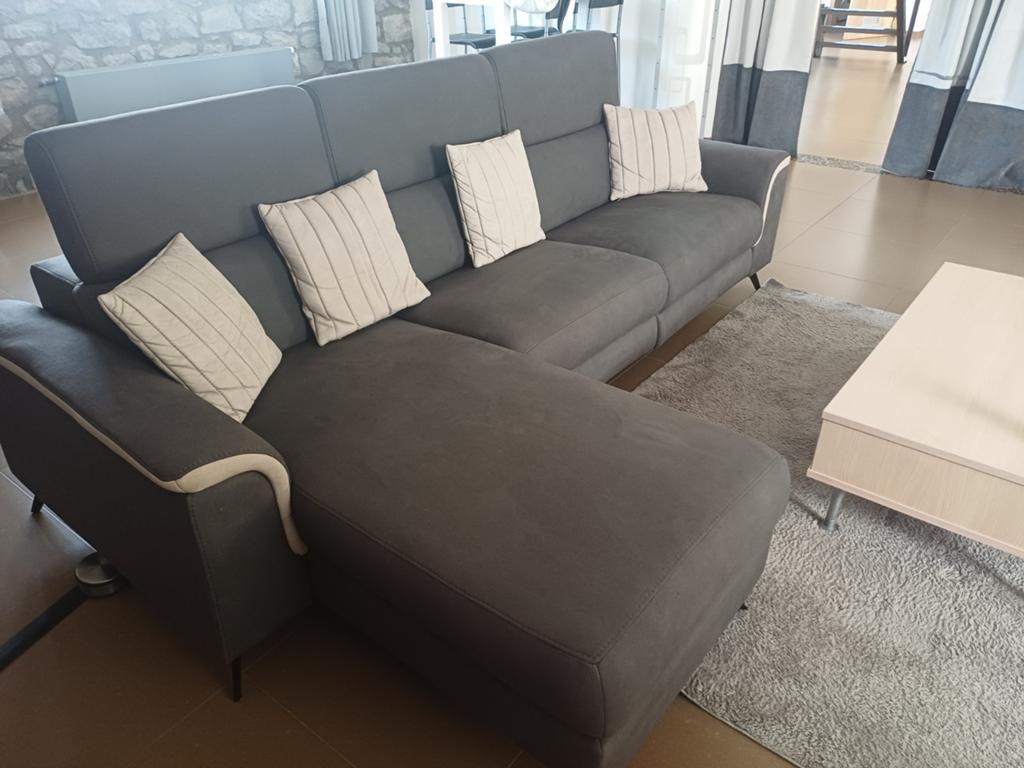 Canapé d'angle électrique en micro cuir, Enlèvement, Cuir
