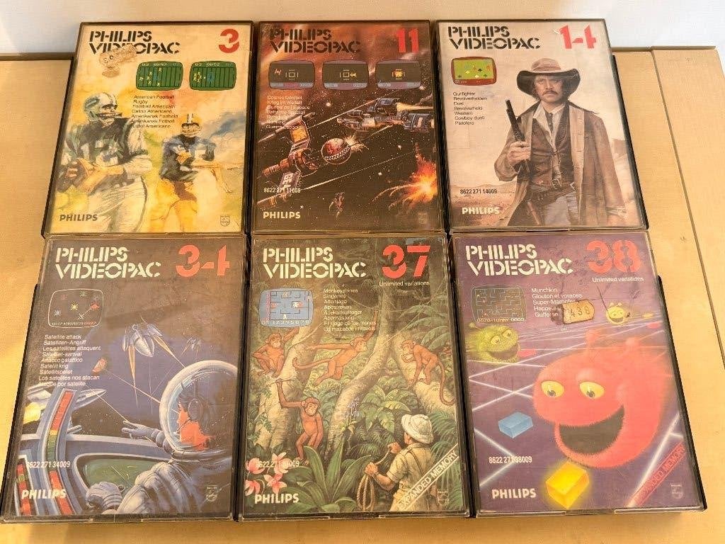 6 Philips Videopac games G7000, Computers en Software, Vintage Computers, Ophalen of Verzenden