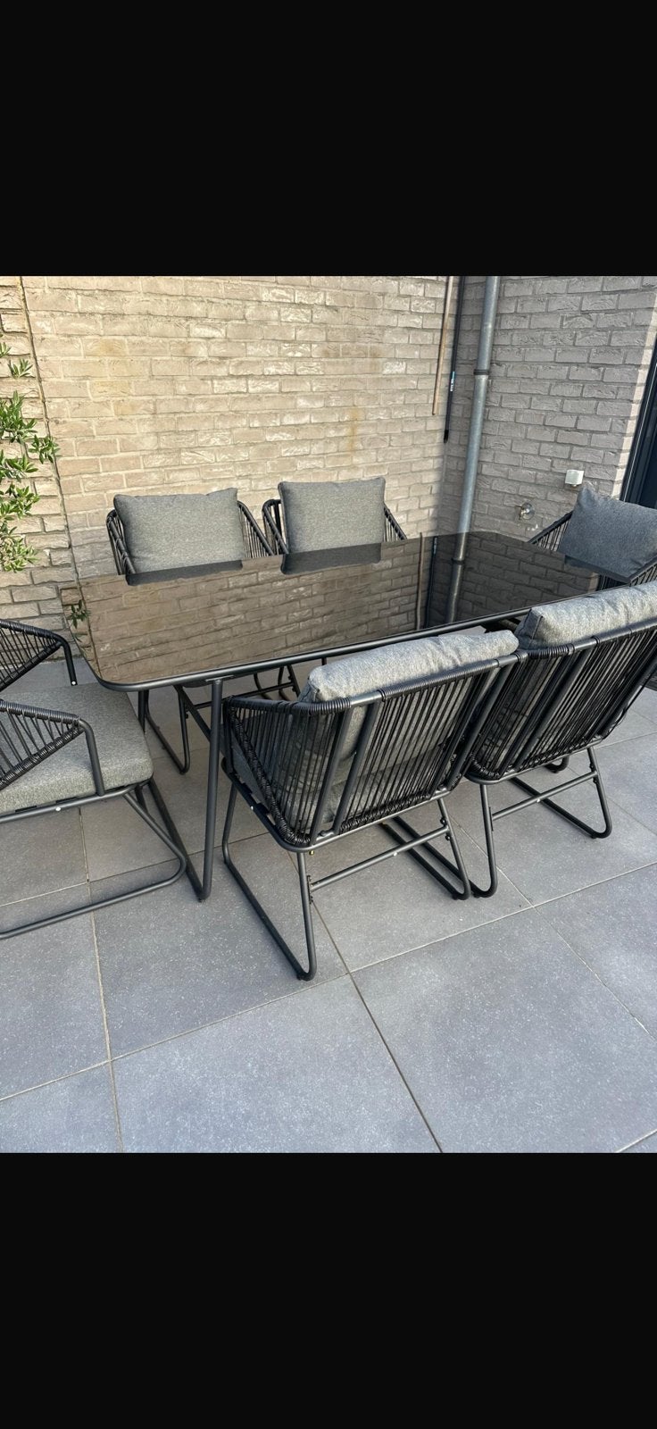 Tuinset 6 stoelen met tafel, Jardin & Terrasse, Ensembles de jardin, Enlèvement, Comme neuf, Table à dinner, Salons de jardin
