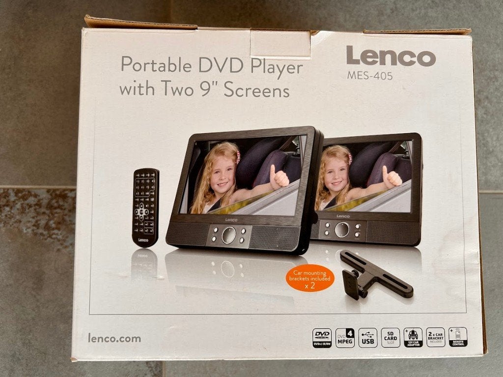 Draagbare speler (USB/DVD) voor in de auto - Lenco MES-405, Audio, Tv en Foto, DVD spelers, Draagbaar, Zo goed als nieuw, Ophalen