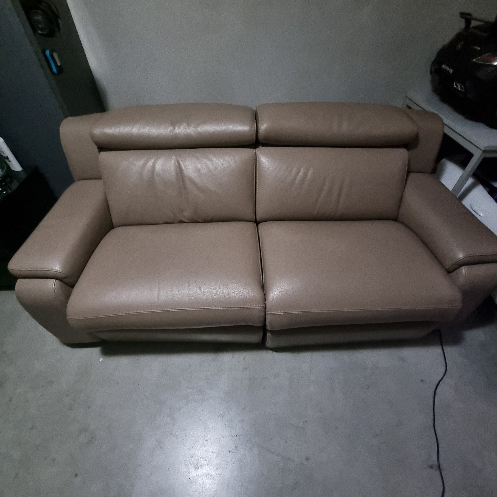 Elektrische Leder Relax 2 zit, Huis en Inrichting, Ophalen, Gebruikt, Tweepersoons, Leer
