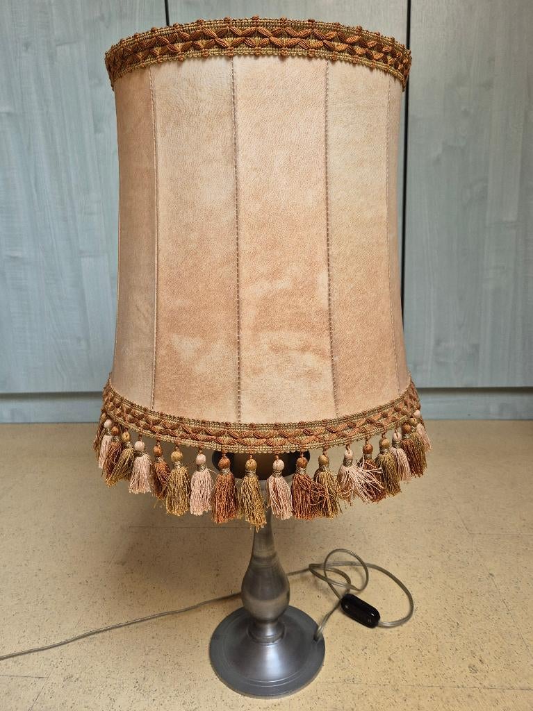 Tinnen tafel lamp, Huis en Inrichting, Ophalen, Gebruikt, 50 tot 75 cm, Overige materialen