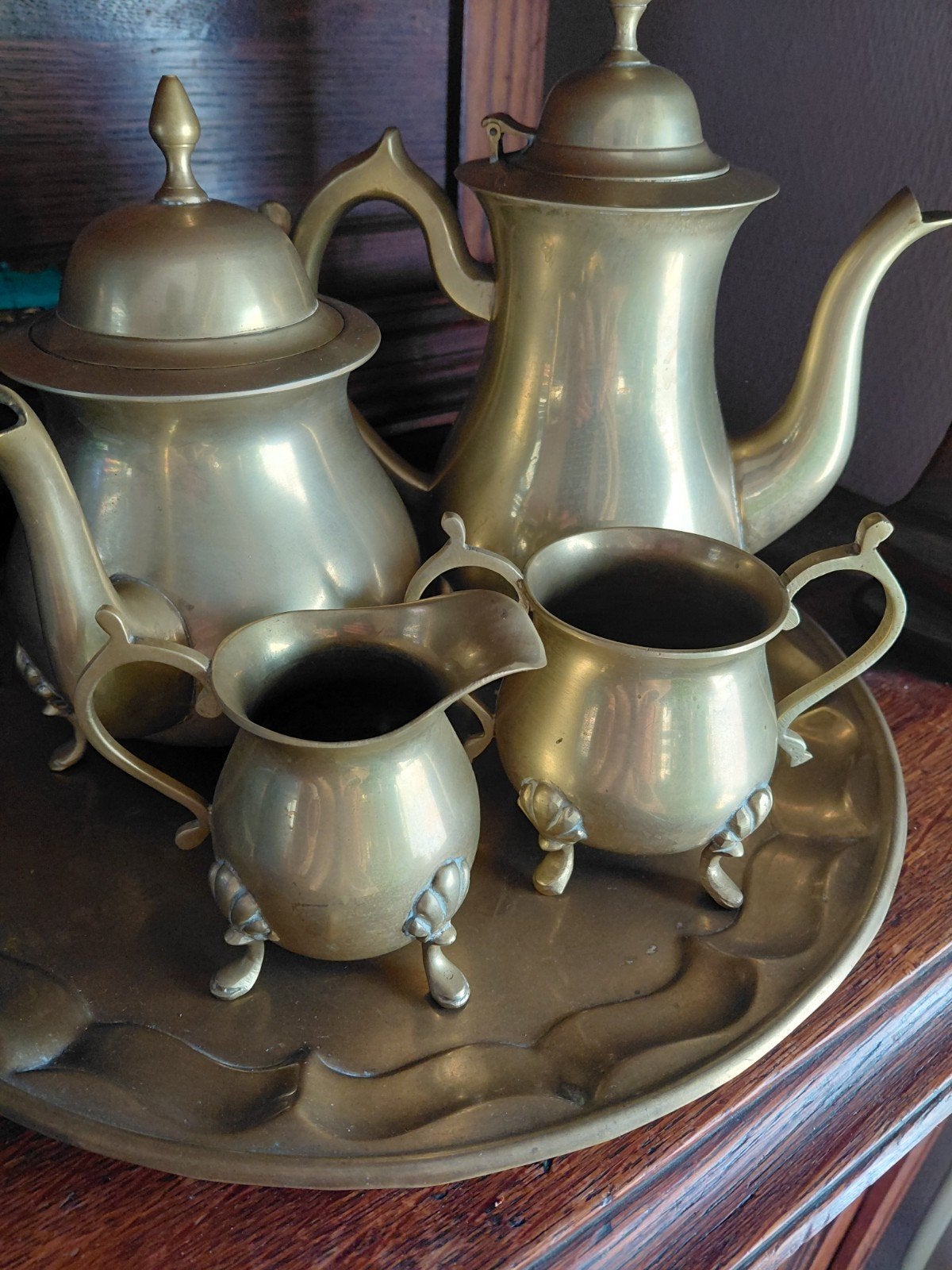 Koperen serveer koffie thee suiker melkkan, Antiquités & Art, Antiquités | Étain, Enlèvement