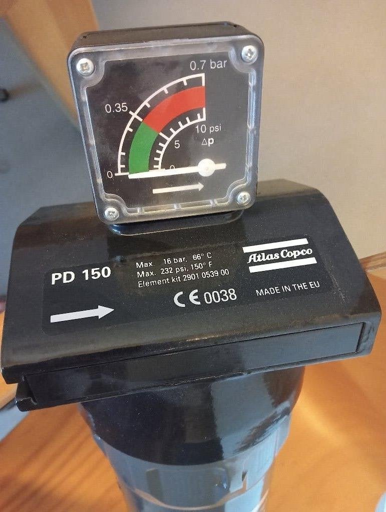 atlas copco PD 150 persluchtfilter, Enlèvement