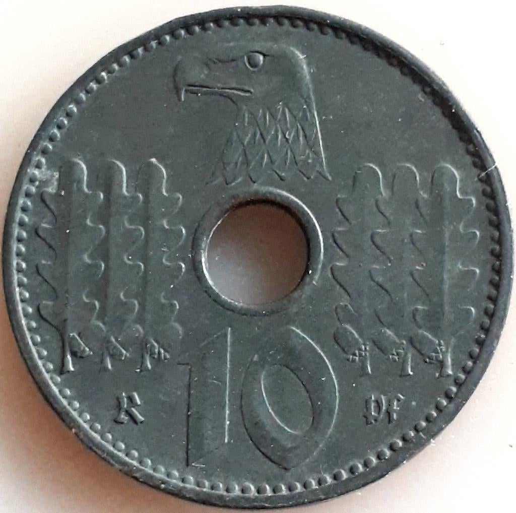 GERMANY :REICHSKREDITKASSEN 10 REICHSPFENNIG 1940A KM99 UNC, Postzegels en Munten, Munten | Europa | Niet-Euromunten, Verzenden