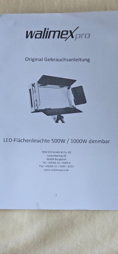 Walimex Pro LED Flächenleuchte - Dimmbaar - Nieuw in doos, Met schakelaar, Overige merken, Nieuw, LED